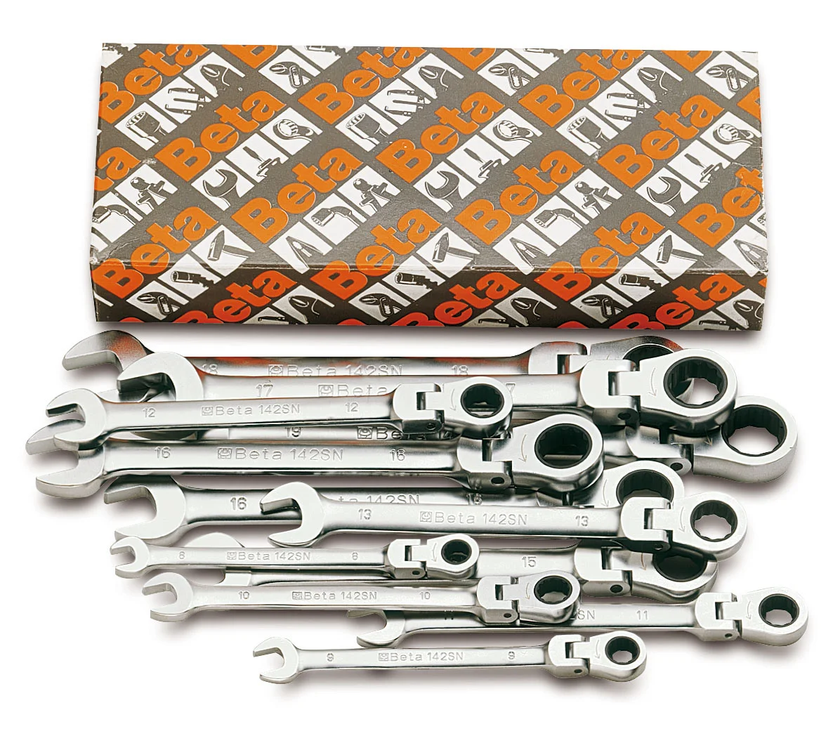 (image for) Beta 142SN Set of 13 Flex Head Ratcheting Combination Wrenches