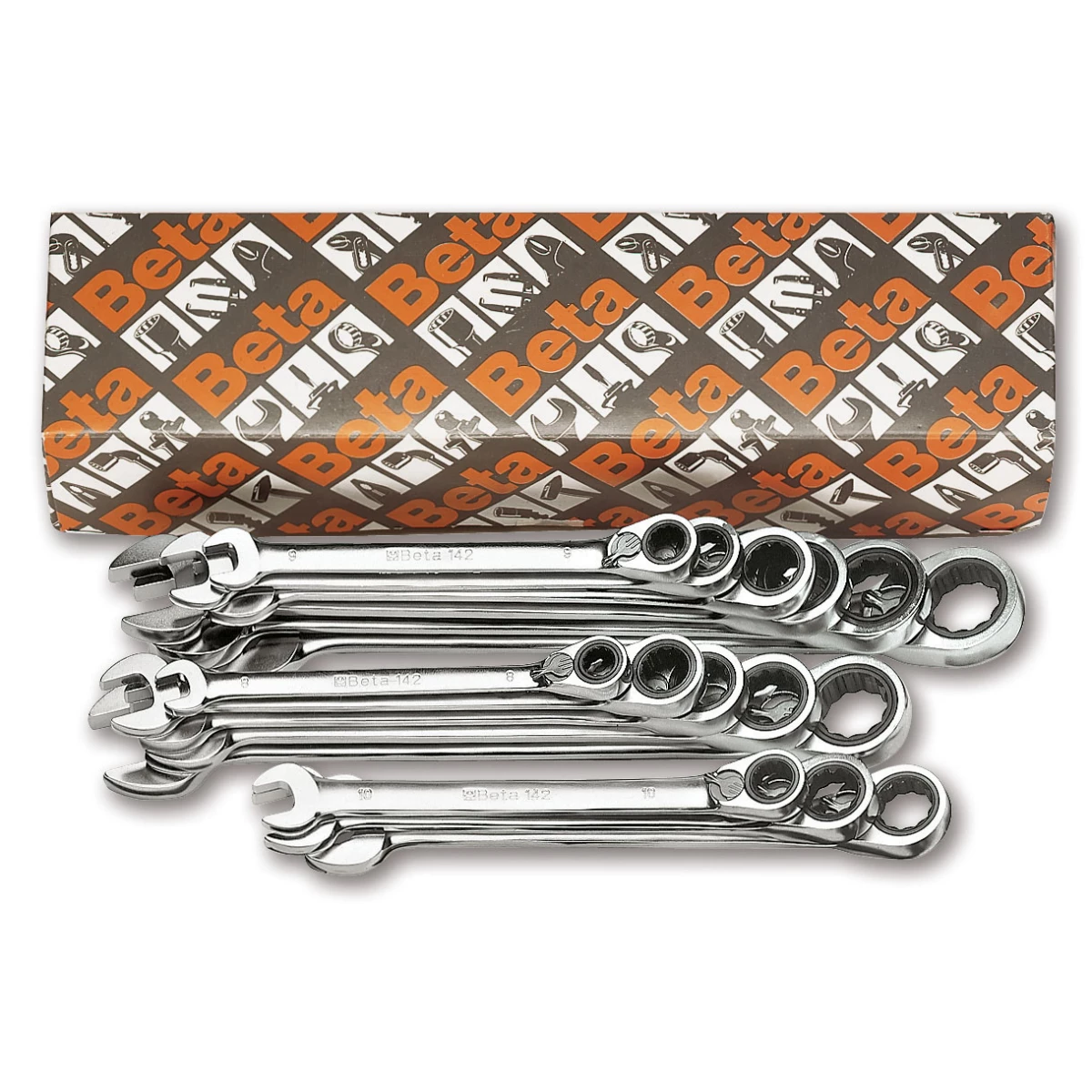 (image for) Beta 142 Series, Set of 9 12-Point Reversible Ratcheting Combina