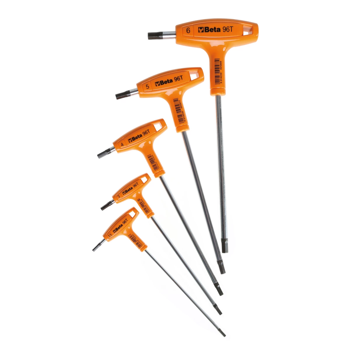 (image for) Beta 96T Set of 5 High Torque T-Handle Hex Key Wrenches, 2.5mm-6