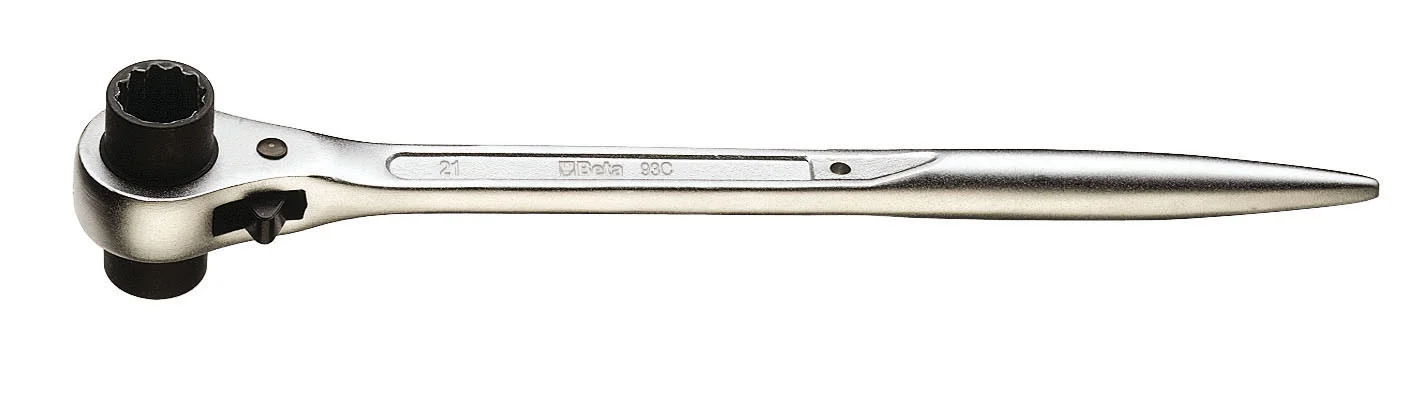 Beta 93C Double-Sided Scaffolding Ratchet Wrench, Metric 19mm x