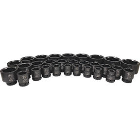 29-Pc. 3/4" Drive 6 Point SAE Impact Socket Set...