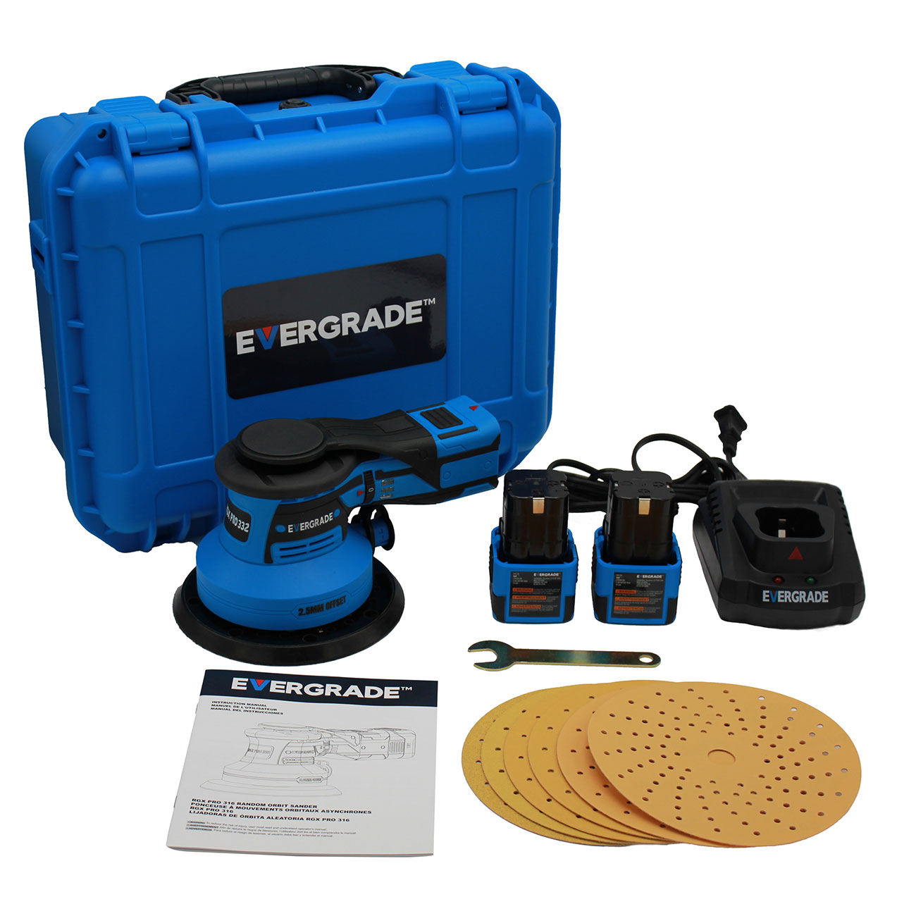 16V Cordless Sander Kit with 3/32" Offset
