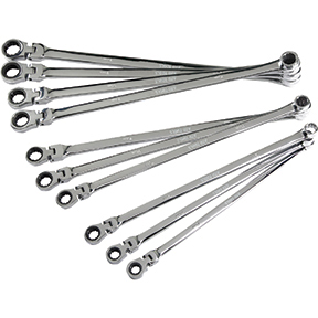 10pc Metric XL Flex Head Spline Ratcheting Box End...