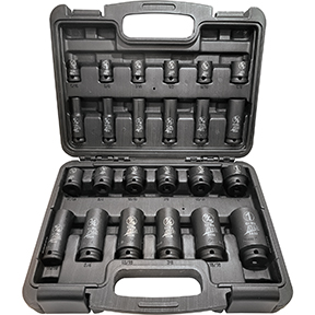 24-Pc. 3/8" Drive 6 Point SAE Standard and Deep Im...