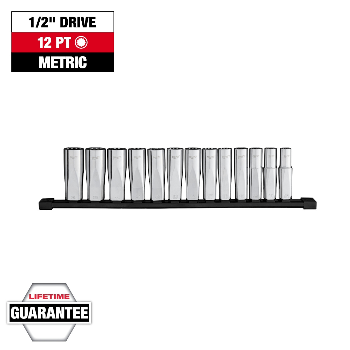 Milwaukee Tool 13pc 1/2 inch Drive 12-Point Deep W...