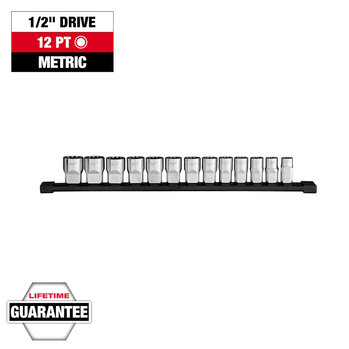 Milwaukee Tool 13pc 1/2 inch Drive 12-Point Metric...