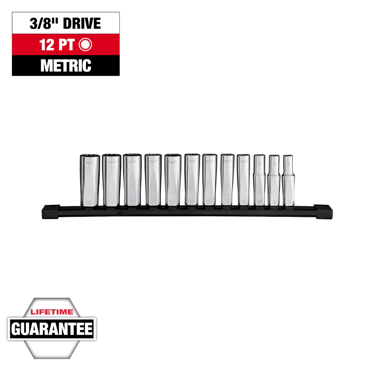 Milwaukee Tool 12pc 3/8 inch Drive 12-Point Deep W...