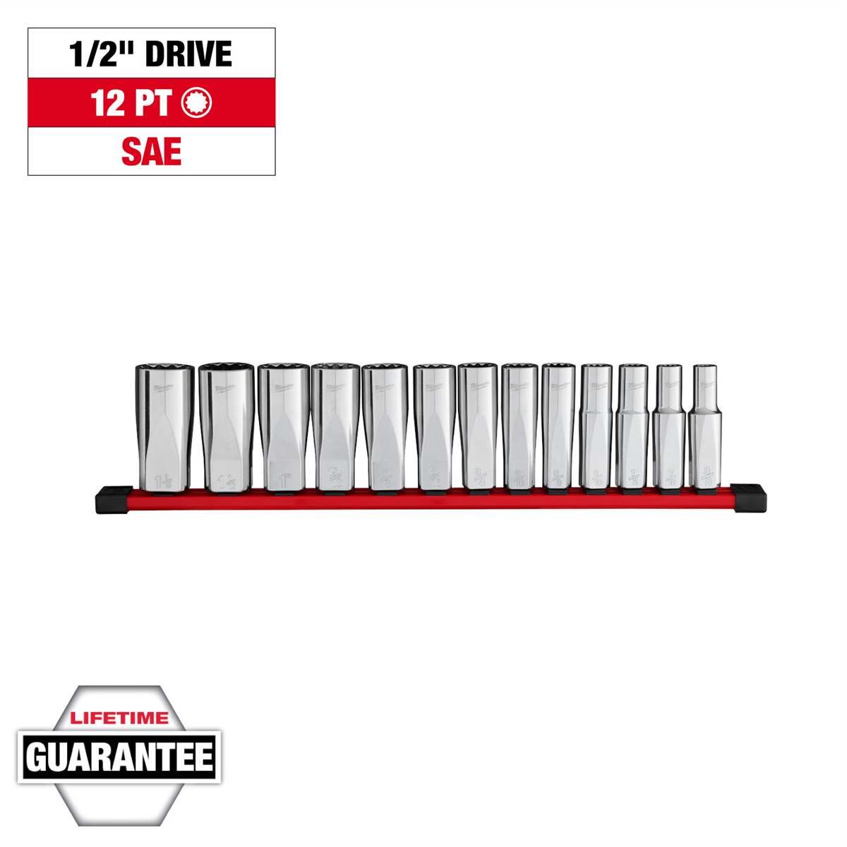 Milwaukee Tool 13pc 1/2 inch Drive 12-Point Deep W...