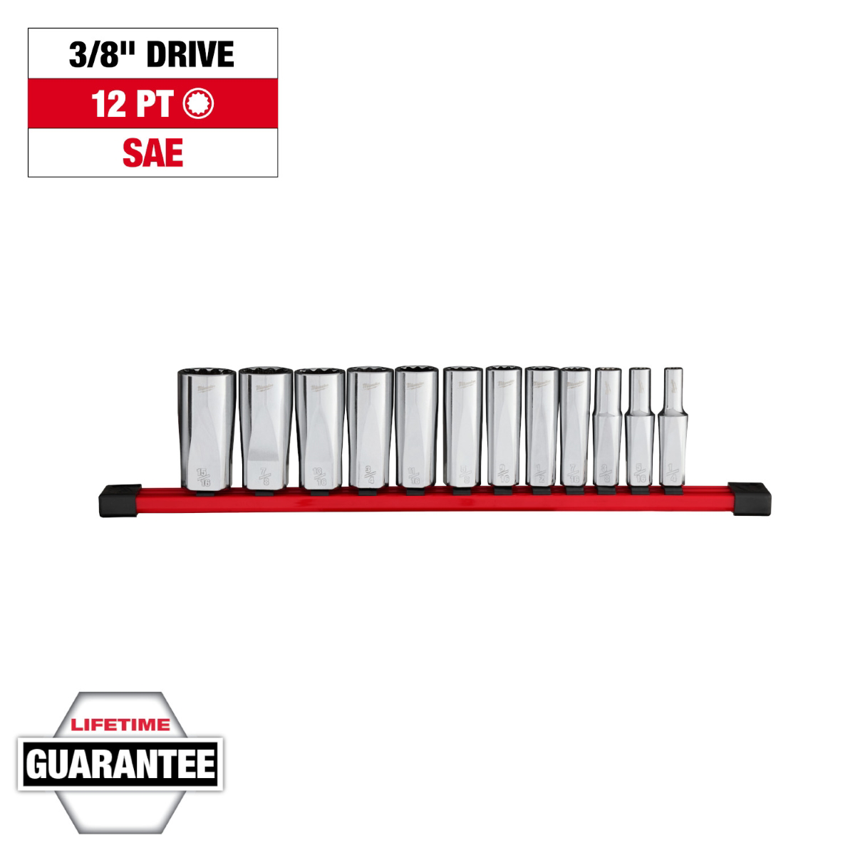 Milwaukee Tool 12pc 3/8 inch Drive 12-Point Deep W...