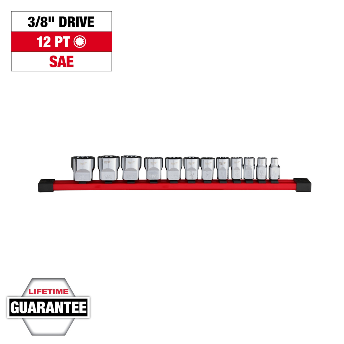 Milwaukee Tool 12pc 3/8 inch Drive 12-Point SAE So...