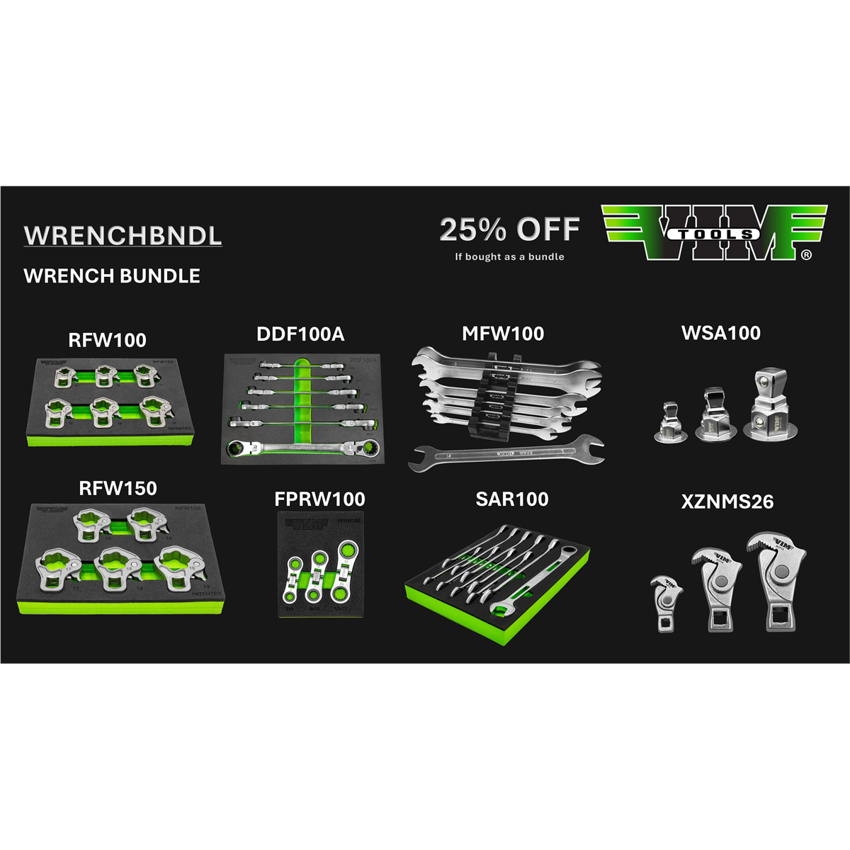 VIM Tools WRENCH BUNDLE &hyphen; RFW100, RFW150, D...