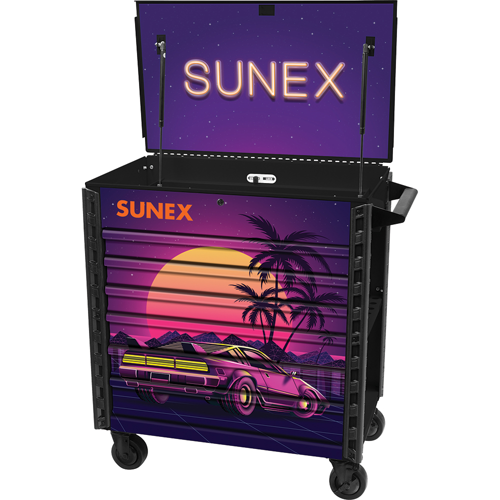Premium Full Drawer Service Cart with Retro Graphi...