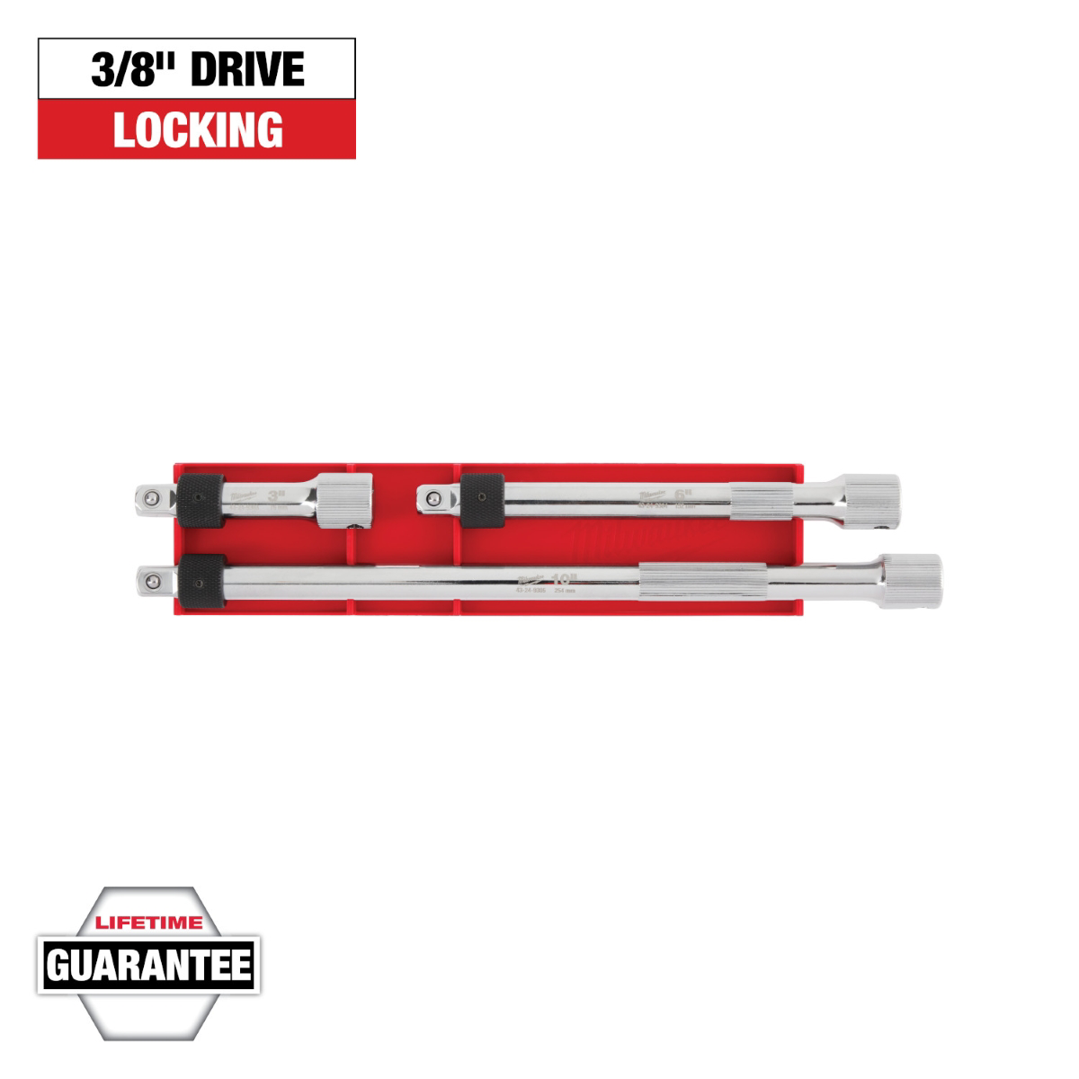 Milwaukee Tool 3pc 3/8 Inch Drive Locking Extensio...