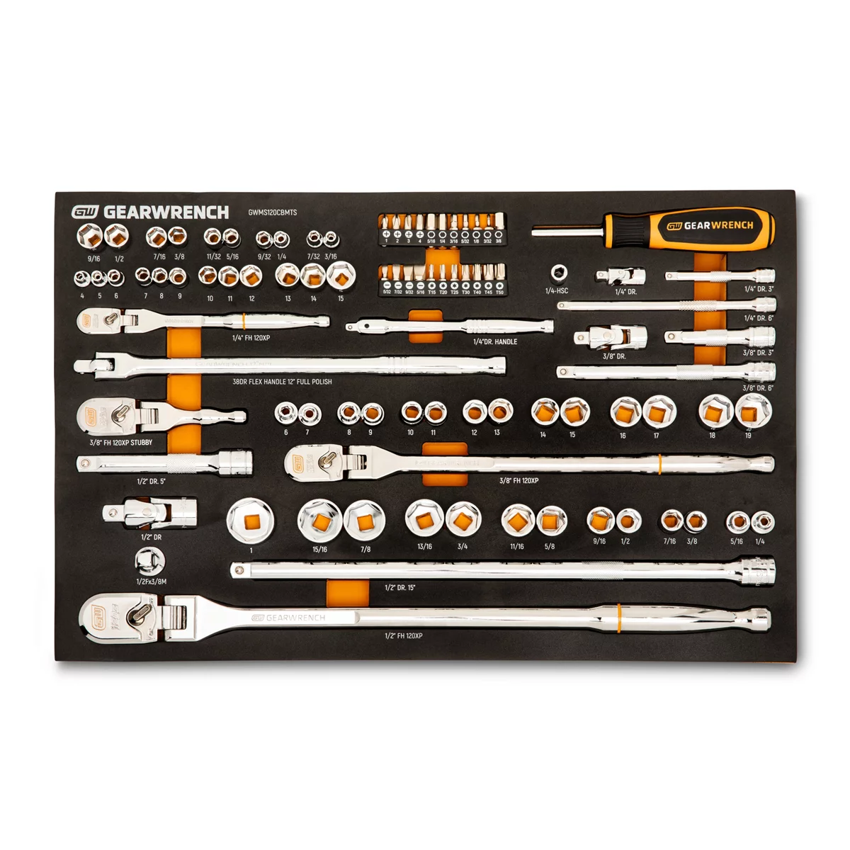 89 Piece 1/4", 3/8" & 1/2" Drive 120XP Mechanics Tool Set in