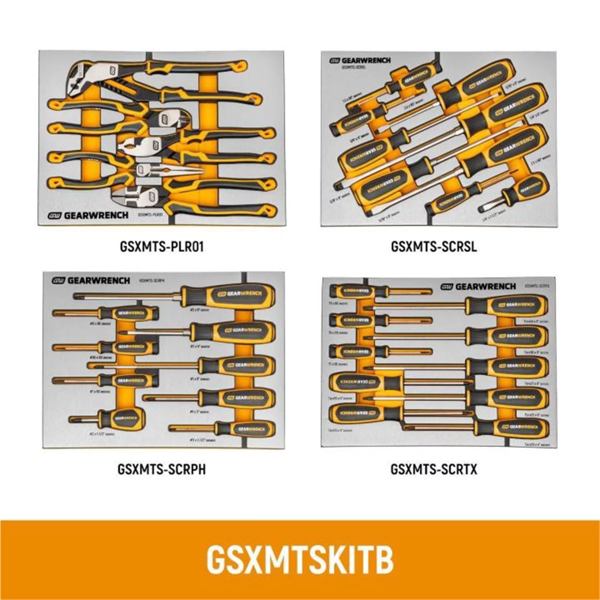 33 Piece Pliers and Screwdrivers Sets in Premium Foam Trays