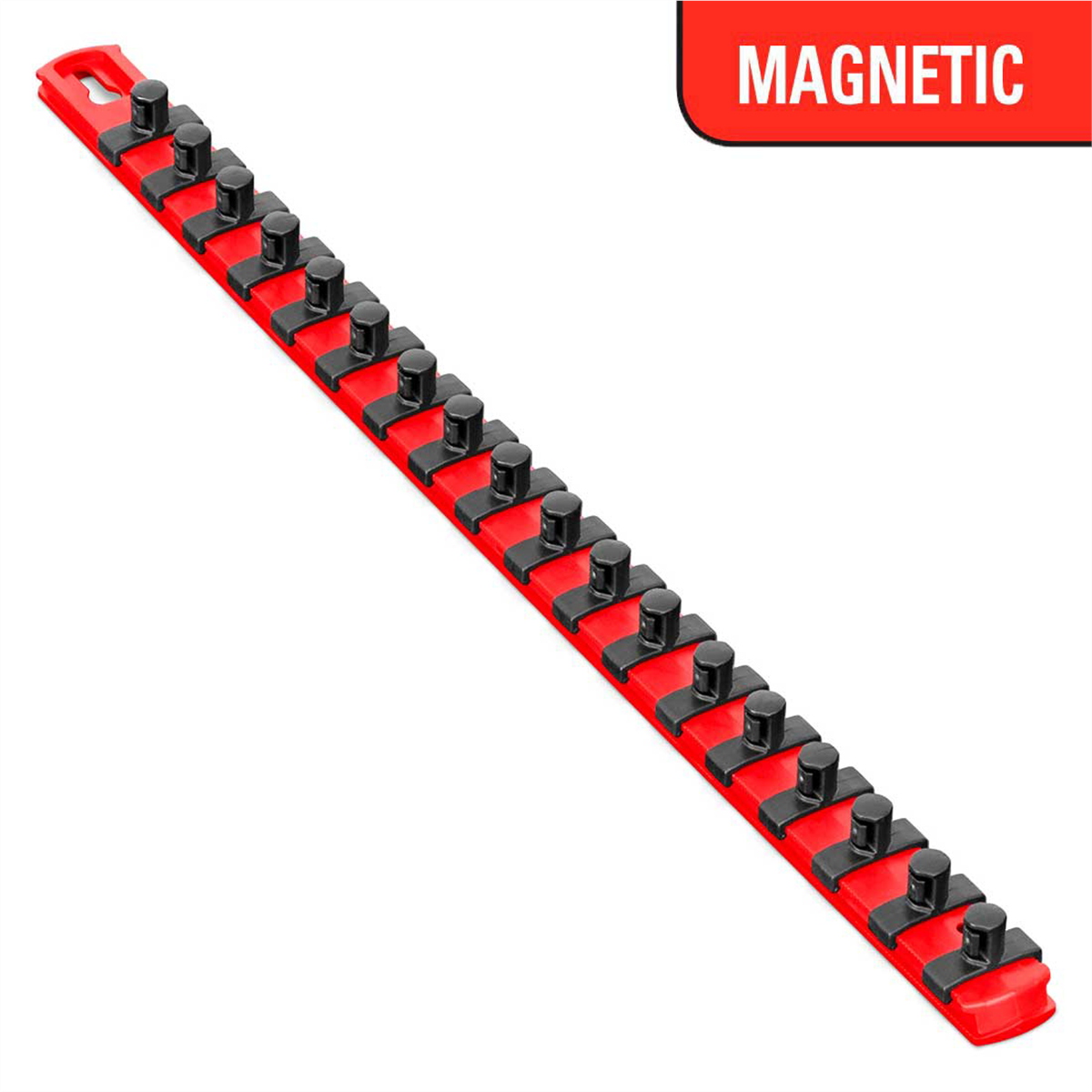 18 Inch 3/8 Inch Magnetic Socket Organizer with Twist Lock 