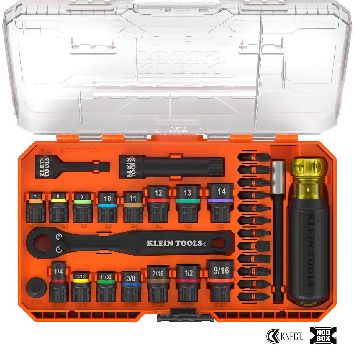 KNECT Pass-Through and Impact Socket Set, SAE and Metric, 33