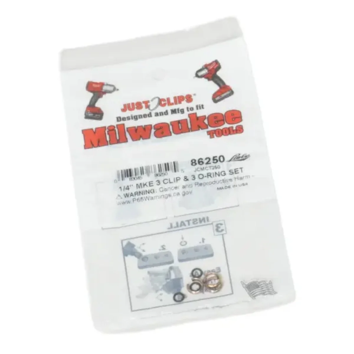 JCMCT250 1/4-inch MKE 3 Clips 3 O-Rings Set
