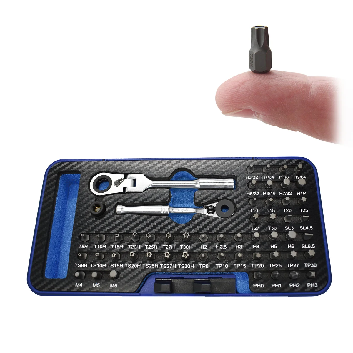 54 Piece Nano Bit Set with Reversible Flex Head and Bit Ratc