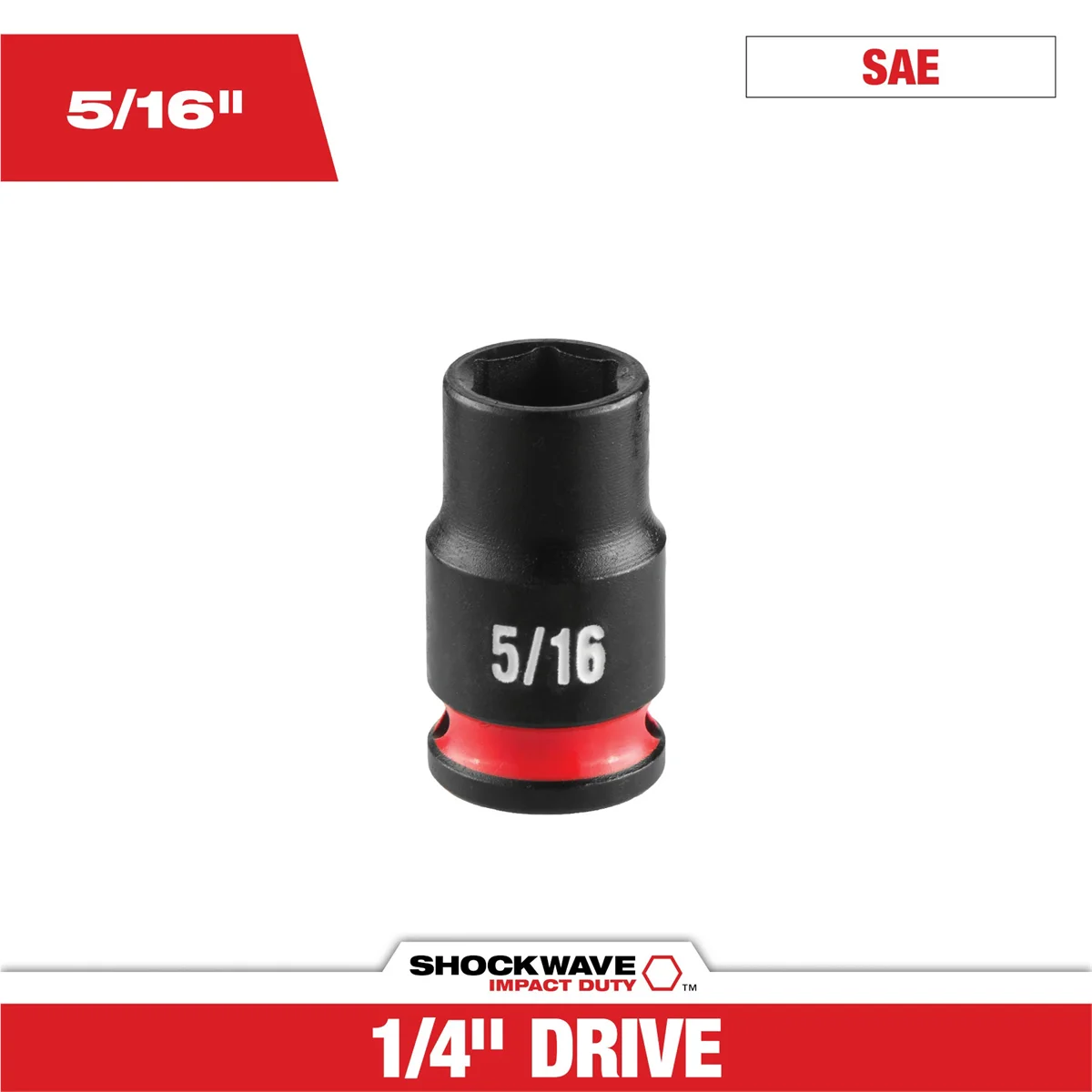 SHOCKWAVE&trade; Impact Duty 1/4" Drive 5/16" Standard 6 Poi