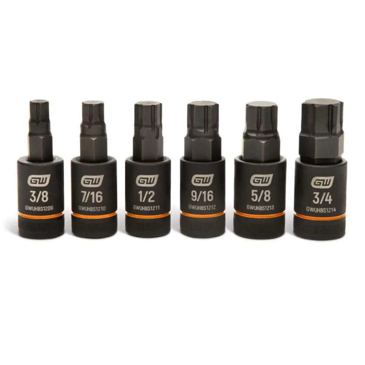 6 Pc. 1/2" Drive SAE Impact Bi-directional Hex Bit Socket Se