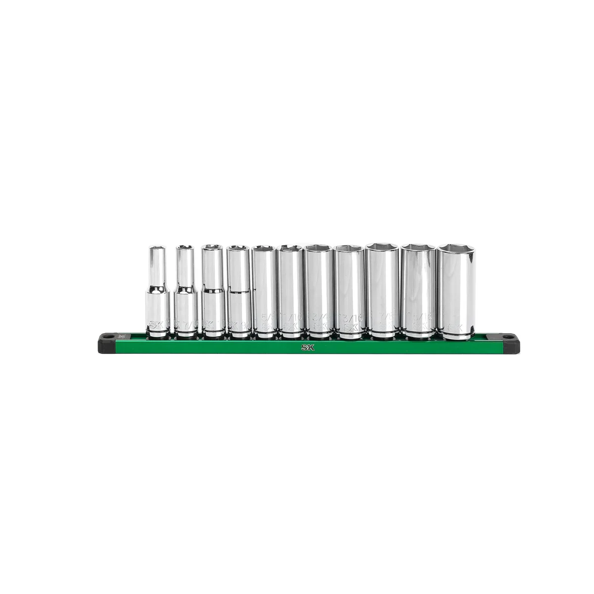 (image for) 1/2" Drive, 11 Piece, 6 Point, Deep, SAE Chrome So...