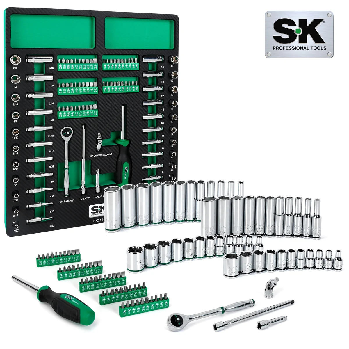 (image for) 1/4" Drive, 101 Piece, 6 Point, Shallow & Deep, SA...