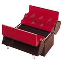 Metal Portable Split-Lid Cantilever Tool Box - Brown - 18
