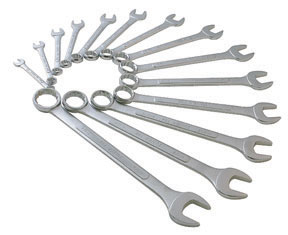 Raised Panel Fractional Combination Wrench Set - 14-Pc