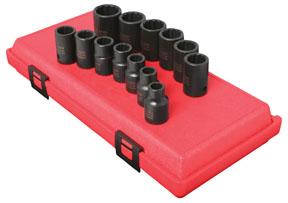 1/2 In Dr 12-Pt Std Metric Impact Socket Set - 13-Pc