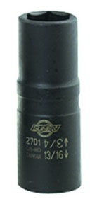 1/2 In Dr Impact Flip Socket, Deep, 19mm x 21mm