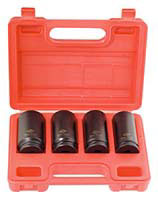 1/2 In Dr Spindle Nut Socket Set, 4 Piece, 6 Pt, 30mm - 36mm