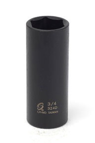 3/8 In Dr Impact Socket, 6 Pt, Deep, 3/4 In