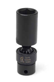 3/8 In Dr Impact Flex Socket, 6 Pt, Deep, 3/4 In