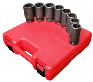 3/4 In Dr 6 Pt Deep SAE Impact Socket Set - 8-Pc