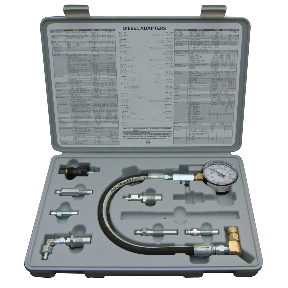 American Diesel Compression Test Set w/ Adapters 1-7