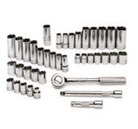 3/8 In Dr 6 Pt SAE/Metric Socket Set - 39 Piece