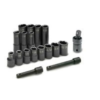 1/2 Inch Drive 6 Pt Std & Deep Fractional SAE Impact Socket Set