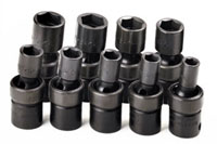 1/4 In Drive 6 Pt Swivel Metric Impact Socket Set - 9 Piec