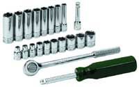 1/4 In Drive Metric Socket Set - 21 Piece