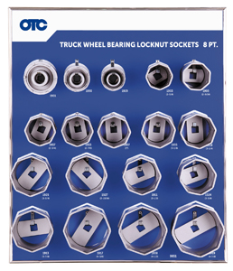 OTC 9851 8-Pt Truck Wheel Bearing Locknut Sockets - 18-Pc