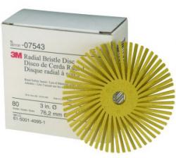 Radial Bristle Discs Yellow - 3 In - 80 Grade