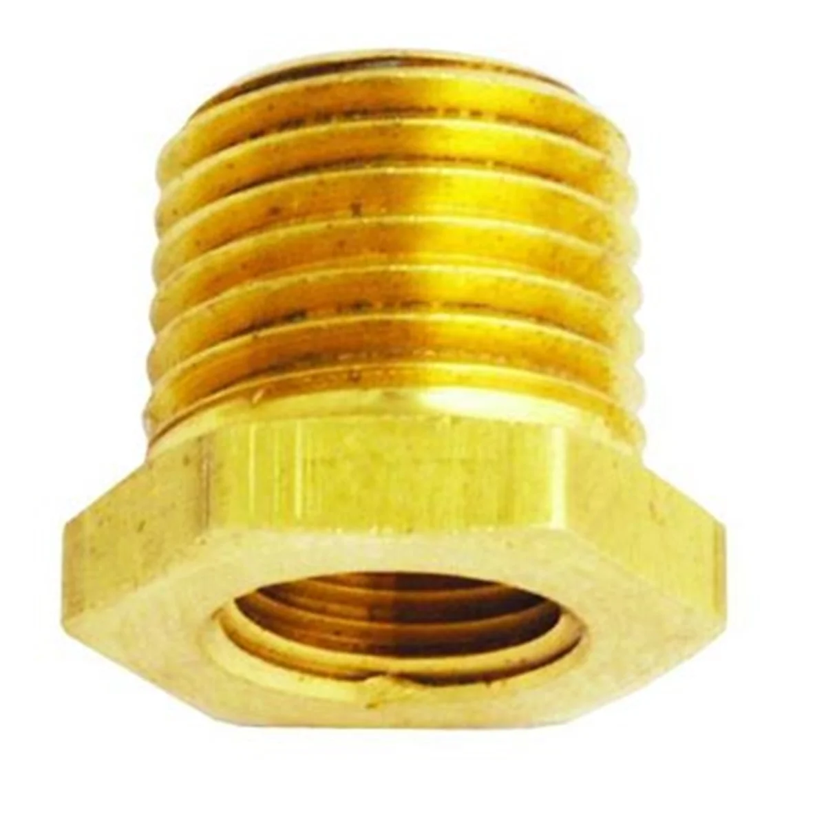 (image for) Brass Reducer Bushing 1/4 In NPT Male x 1/8 In NPT Female