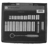 3/8 In Dr 12 Pt Std/Deep Socket Set - 21 Pc