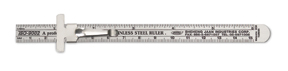 6 Inch Stainless Steel Pocket Ruler w Pocket Clip