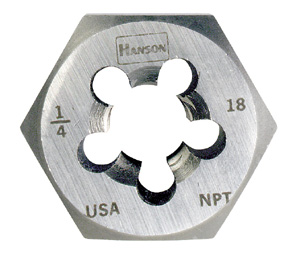 High Carbon Steel Rethreading Die - 1/4In 18 NPT