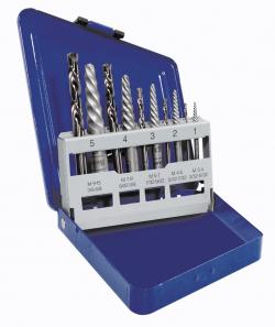 10-Pc Spiral & Drill Bit Screw Extractor Set