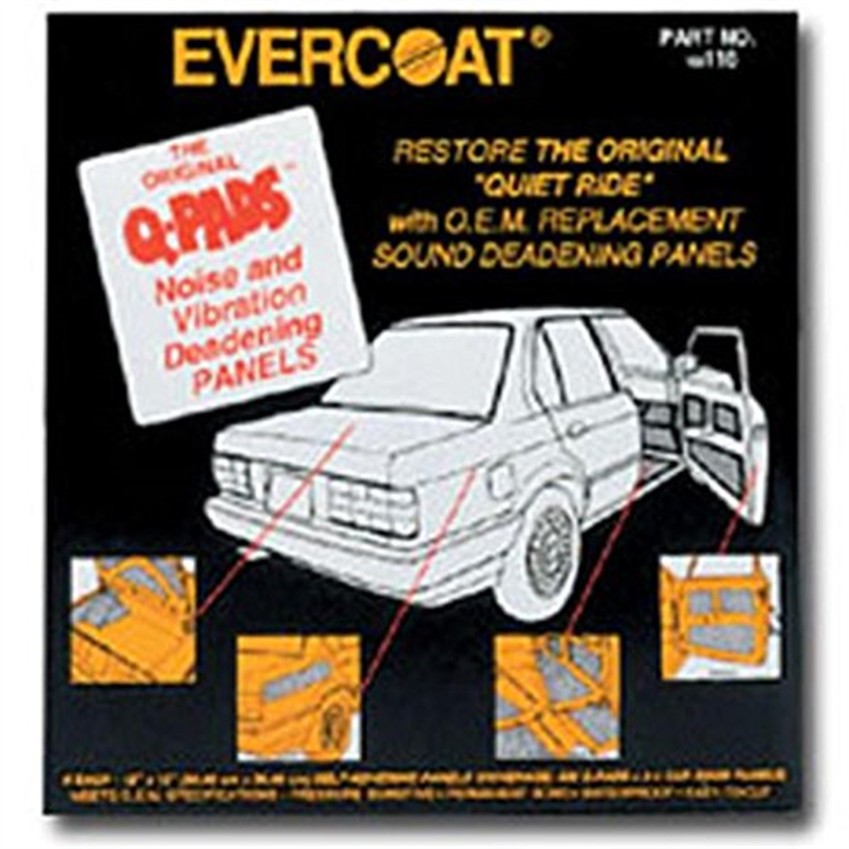 Evercoat Sound Deadening Q-Pads 12x12 Inch Pack of 6