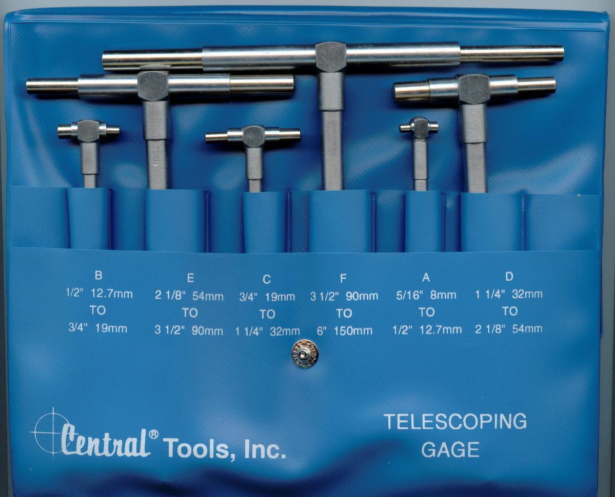 6 PCE TELESCOPING GAUGE SET 5/16 TO 6" RANGE 