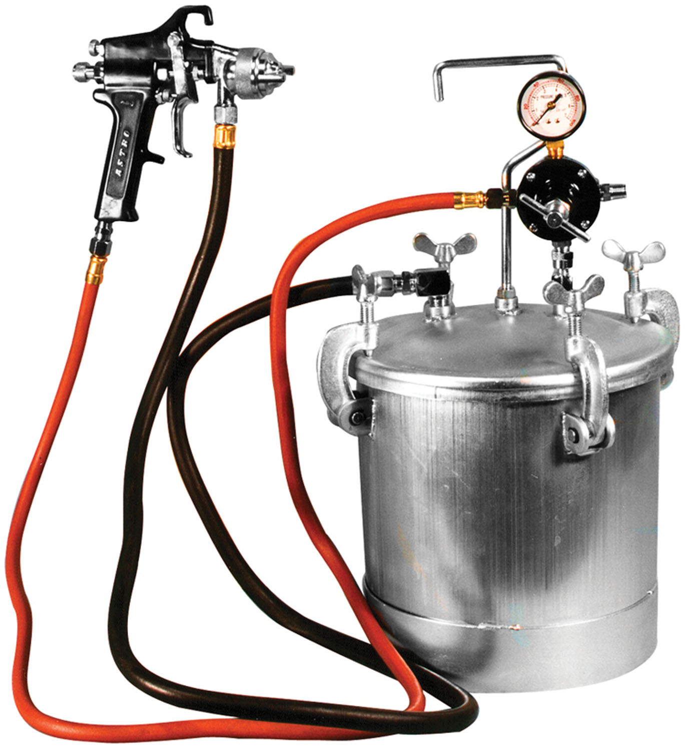 2-1/4 Gal Pressure Pot Tank w/ Spray Gun & 12 Ft Hose